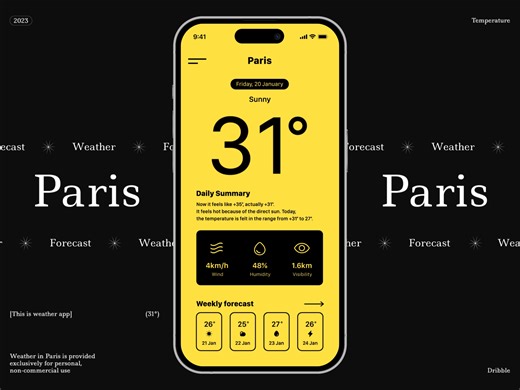 Weather Mobile iOS App Design