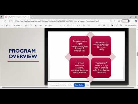 Introduction to Digital Enrepreneurship, Startups and Innovations Training Program