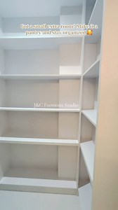 That small extra room can do more 🏡 Turn it into a pantry for smart, easy storage. Want one for your home? Send us a message 💬 #pantry #pantryorganization #homeorganization #builtinstorage | J&C Furniture Studio
