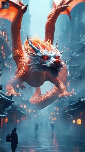 The Celestial Dragon: A Mythical Sighting in an Ancient City | Fantasy AI Art