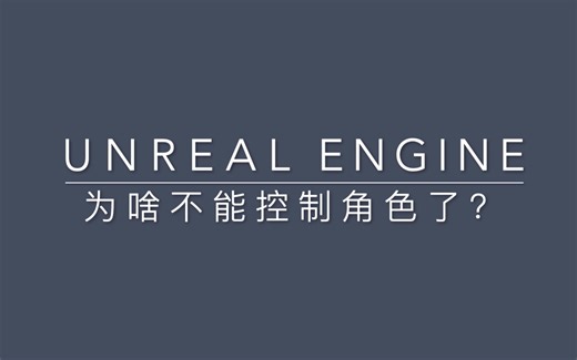 【自制教程】Unreal Engine 为啥不能控制角色了