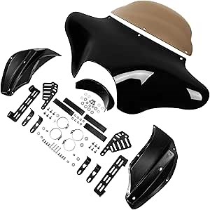 TCT-MOTORPARTS Outer Batwing Fairing Windshield Windscreen Fit For Yamaha V Star 650 1100 classic Harley Touring Road King Softail Deluxe Fatboy Heritage