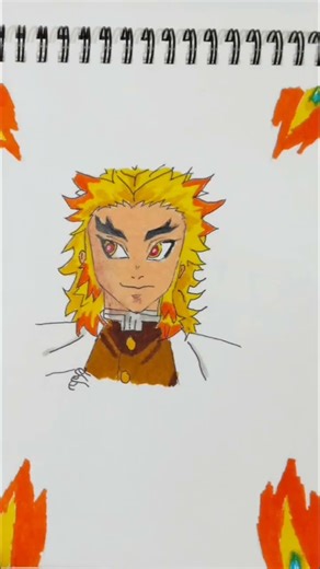 rengoku drawing #demons slayer #rengoku#drawing#art#shorts
