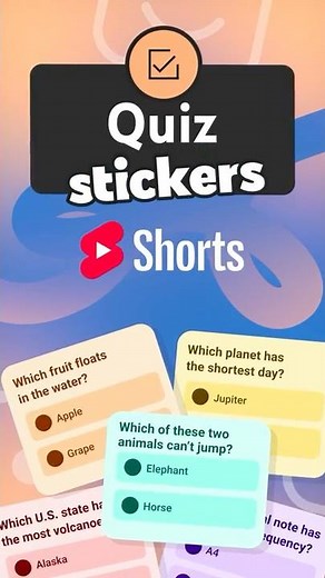 HOW TO: Add QUIZ STICKERS to your Shorts 🧠📝