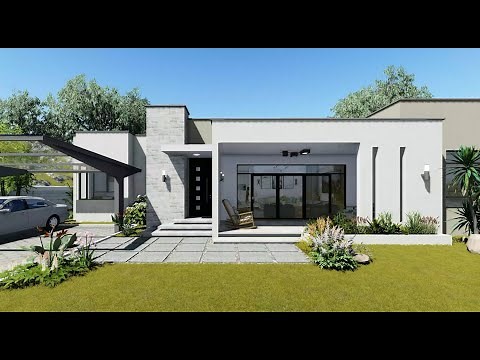Modern 3 Bedroom Bungalow House Design | Floor Plan (195 sqm all ensuite) #architecture
