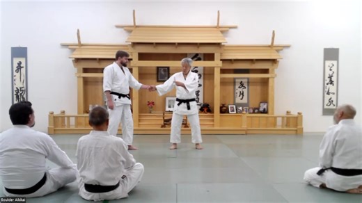 Aikido Internal work , Invisible lines of force, Flow the power from your center into the other person's body. The same principle as pushing something. | Hiroshi Ikeda