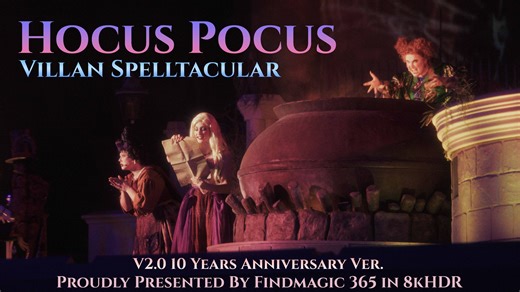 8KHDR 奥兰多迪士尼万圣节城堡演出Hocuspocus Villian Spelltacular