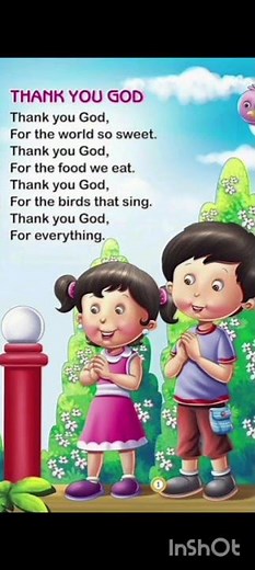 Thank You God 🙏 | Beautiful English Prayer Rhyme for Kids