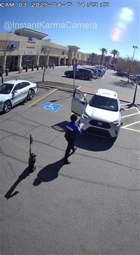 Instant Karma Camera - Driver Steals Handicap Spot — Officer Was Right There
