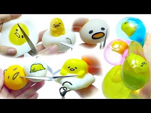 Cutting Open Gudetama Squishy Squeeze Toy Compilation