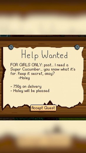 Haley's Super Cucumber Quest in Stardew Valley