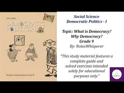 What is Democracy? Why Democracy? | Class 9 Civics Chapter 1 Full Summary & Solved Exercises