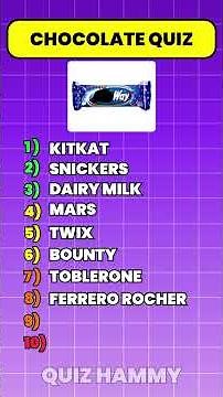 Can You Guess These Famous Chocolates🍫Only True Chocolate Lovers Get 10/10! #quiz #shorts #chocolate