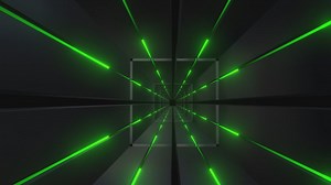Green neon lights in a futuristic tunnel - Free Stock Video