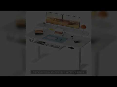 Electric Standing Desk with Drawers, Sit Stand up Desk, Height Adjustable Ergonomic Home Office Comp