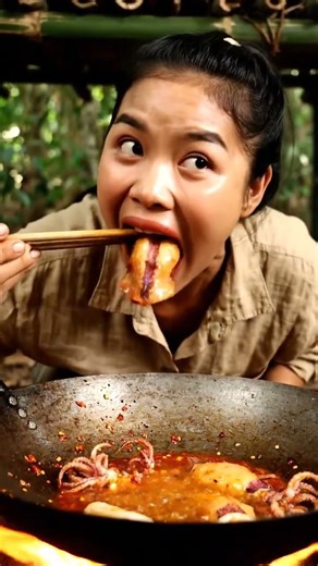 Cook in the Wilderness — Relaxing Forest Cooking ASMR #shorts