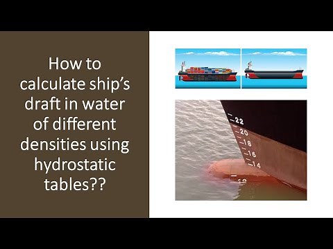 How to find ship's drafts in water of different densities using hydrostatic tables - Ship Stability?