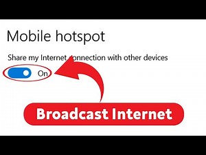 How To Make Internet Broadcast In Windows 10