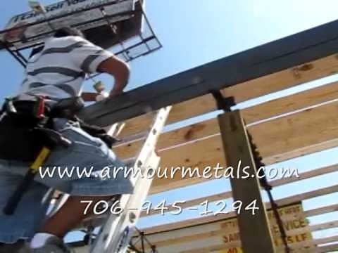 Installing Pole Barn With Steel Truss And Metal Roofing