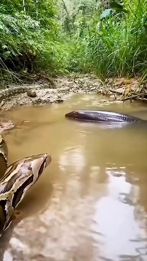 Python vs Electric Eel 🤯⚡️🐍 #animals #wildlife | lana rose