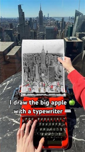 I've waited 10 years to draw this view with my typewriter | ASMR Art #art #satisfying