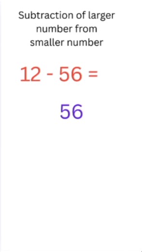 Subtraction of larger number from smaller number | Basic math | math shorts #shorts #trending