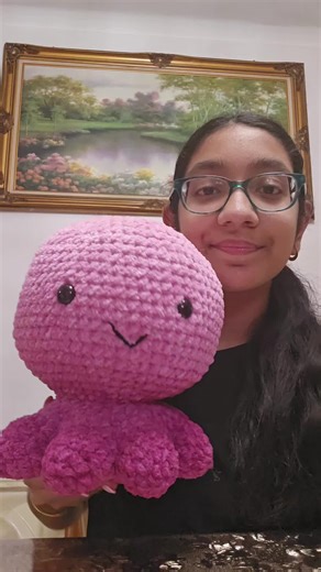 After 3 hours of crocheting, I present my new creation...an octopus! 💕 Shop at Funcrochetandcrafts on Etsy! #etsy #yarn #crochetting #crochet #etsyshop #tiktok #amigurumi
