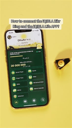 How to connect the iQIBLA Zikr Ring and the iQIBLA Life APP?🕋🤲🌙 #IslamicFaith #Allah #muslimcommunity #faithandfitness #smartwatch #MuslimTech #Alhamdulillah #SubhanAllah #muslimwear #AllahAkbar #IslamicDesign | Iqibla