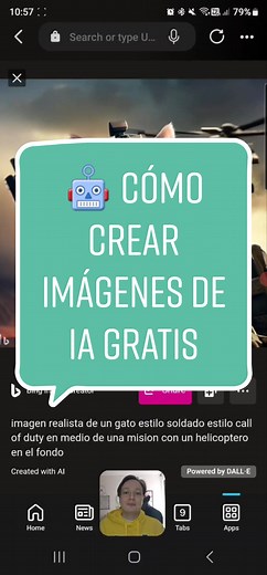 Cómo crear imágenes usando inteligencia artificial gratis a través del creador de imágenes de Bing #bing #inteligenciaartificial #aprendeentiktok #tutorial #tips