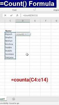COUNTA Formula in MS Excel #excel #exceltips #exceltutorial