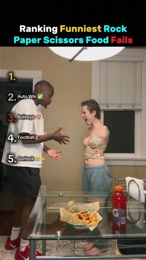 Ranking the Funniest Rock Paper Scissors Food Fails 🤣 #usa