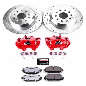 PowerStop Jeep Wrangler Z36 Extreme Truck and Tow Brake Rotor, Pad and Caliper Kit; Rear KC7942-36 (18-26 Jeep Wrangler JL w/ 342mm Solid Rear Rotors) - Free Shipping