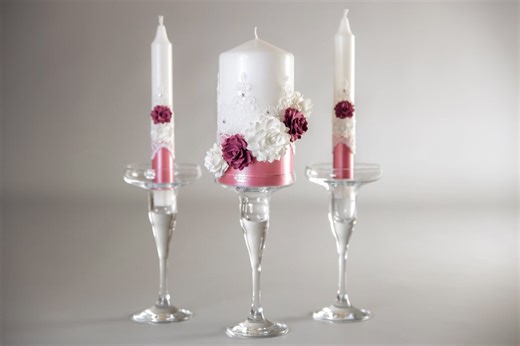 Unity Candle Set for Wedding Ceremony Decorative Luxury Handmade Candle - Etsy