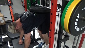 This setup for the Donkey Calf Raise uses a Smith machine and a...