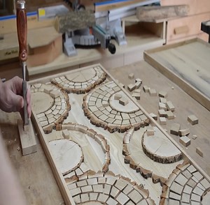 Hardwood cabinet with mosaic inlays | Woodworking Tools