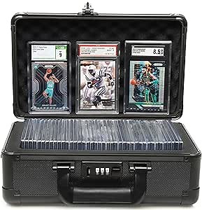 SLAB ARMOR 1 Row Graded Card Storage Box PSA Card Slab Case For Graded cards Holds 40+ Slabs 1 Row Graded Card Case for PSA Slab Box Graded Card Storage Box Sports Baseball Card (Black, 1 Row)