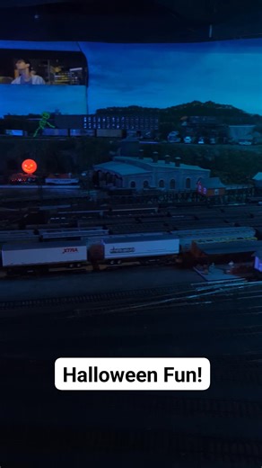 Check out our O scale layout decorations for Halloween! Spooky but still fun! #trains #Halloween #modelrailroad #oscale #modeltrains #spookyseason | New York Society of Model Engineers, Inc.