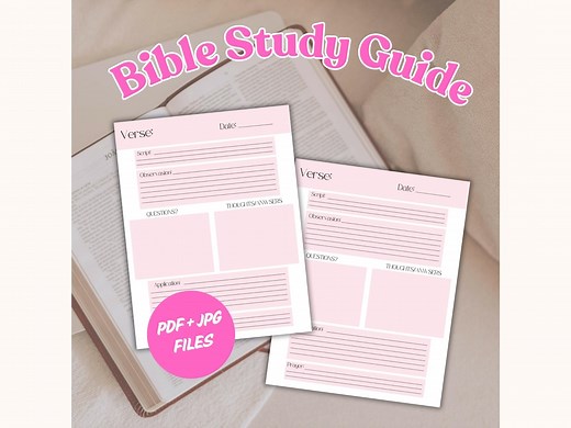 Printable Bible Study Guide: Scripture Journal Template (PDF & JPG) - Etsy