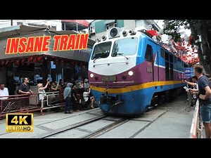 The Most Beautiful Train Rides in Vietnam Ep. 14 : Crazy Train Through Hanoi’s Old Quarter in 4K