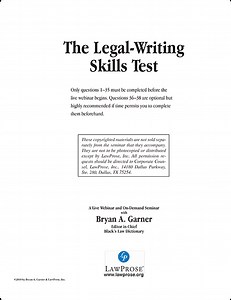 The Legal-Writing Skills Test — — LawProse