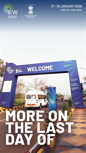 India Energy Week on Instagram: "The final day of India Energy Week 2026 is underway From the exhibition floor and thematic zones to leadership dialogue and global networking, today is your last opportunity to experience the full scale of the global energy platform in Goa. If you haven’t visited yet, today is the day. 🔗 Get your complimentary visitor pass: https://bit.ly/4mSu3HA #IndiaEnergyWeek #IndiaEnergyWeek2026 #IEW2026 #FinalDay #LiveFromIEW #GlobalEnergy #EnergyLeadership"