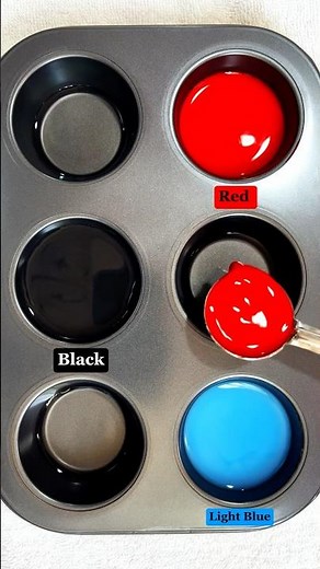 Guess the Color | Black + red + light blue #colormixing #amazing