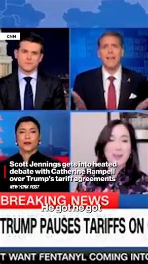 Conservative CNN pundit Scott Jennings got into a heated debate with Washington Post columnist Catherine Rampell over President Trump’s tariff agreements with Mexico and Canada. "You need to be better neighbors." https://trib.al/AD755ah | New York Post
