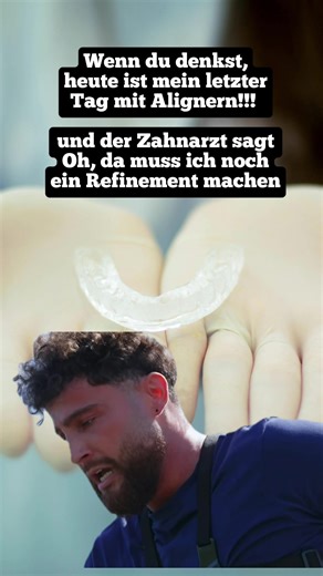 Ein Refinement ist wie ein „Nachbessern“, falls die Zähne nach der ersten Behandlungsphase noch nicht ganz perfekt stehen. Wenn das Ergebnis noch nicht zu 100 % wie im Plan aussieht, bekommt man einfach noch ein paar extra Schienen, um die letzten Millimeter genau richtig zu rücken. #zfa #zahnmedizinischefachangestellte #aligner #zahn #zahnarztpraxis