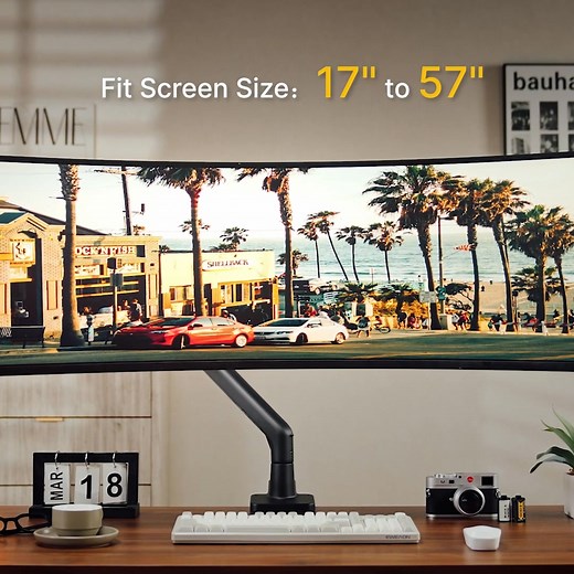 49 reactions | BIGGEST SALE OF THE YEAR!⏰ Get 25% discount during Black Friday! Fits 17-57” monitors (59.4lbs) – VESA 75x75/100x100, fits ultrawide/curved. ±75° tilt, 180° swivel, ±90° rotate – 11.3-22” height, extends 19.7”. Steel+aluminum, 20k+ life test – stable, wobble-free. C-clamp/grommet mount – quick-release VESA, 30% faster install. Cable management – saves desk space, clutter-free setup. Shop Nowhttps://amzn.to/4a0k8N4 | monTEK | Facebook