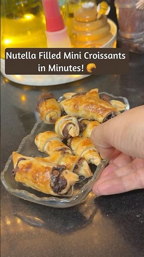 Only 3 ingredients mini croissants l Puff Pastry Dessert 😍 #shorts #puffpastry #iftardessert #puff