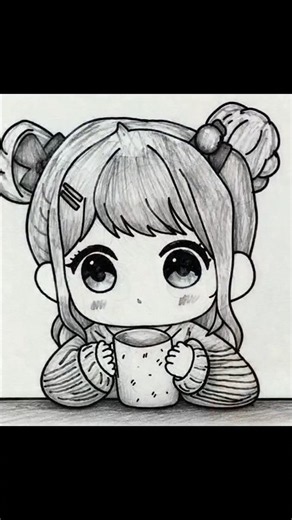 Cute Anime Girl Drawing | Easy Step by Step Anime Drawing | Pencil Sketch #shorts #drawing #viral