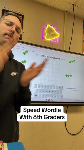 Speed Wordle with 8th graders! #wordle #middleschool #teacher #brainteaser #8thgrade