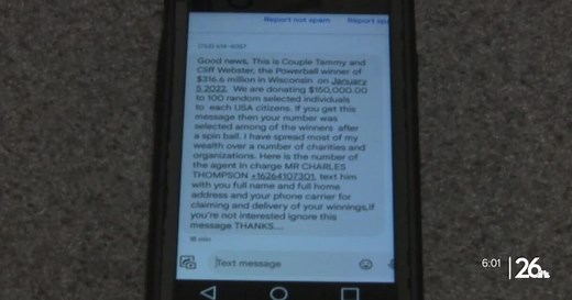 Text message scam offering $150,000 of Oneida couple's Powerball winnings spreads around Green Bay area
