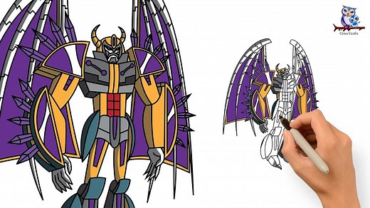 How to Draw Unicron G1 Transformer - Decepticon